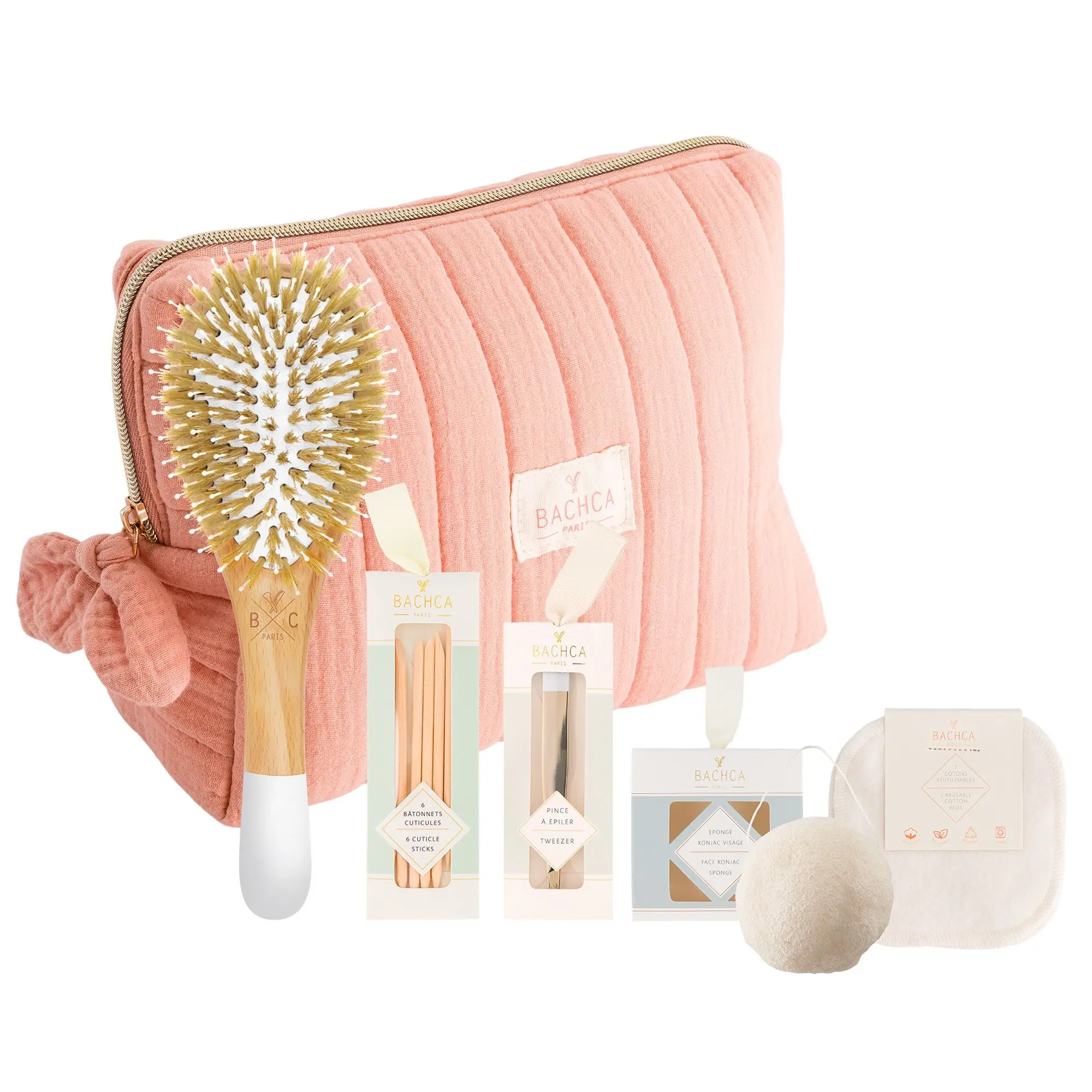 Bachca - Coffret Trousse Green Trousse, Brosse, Lime, Eponge, Cotons & Batônnets cuticules- Femme