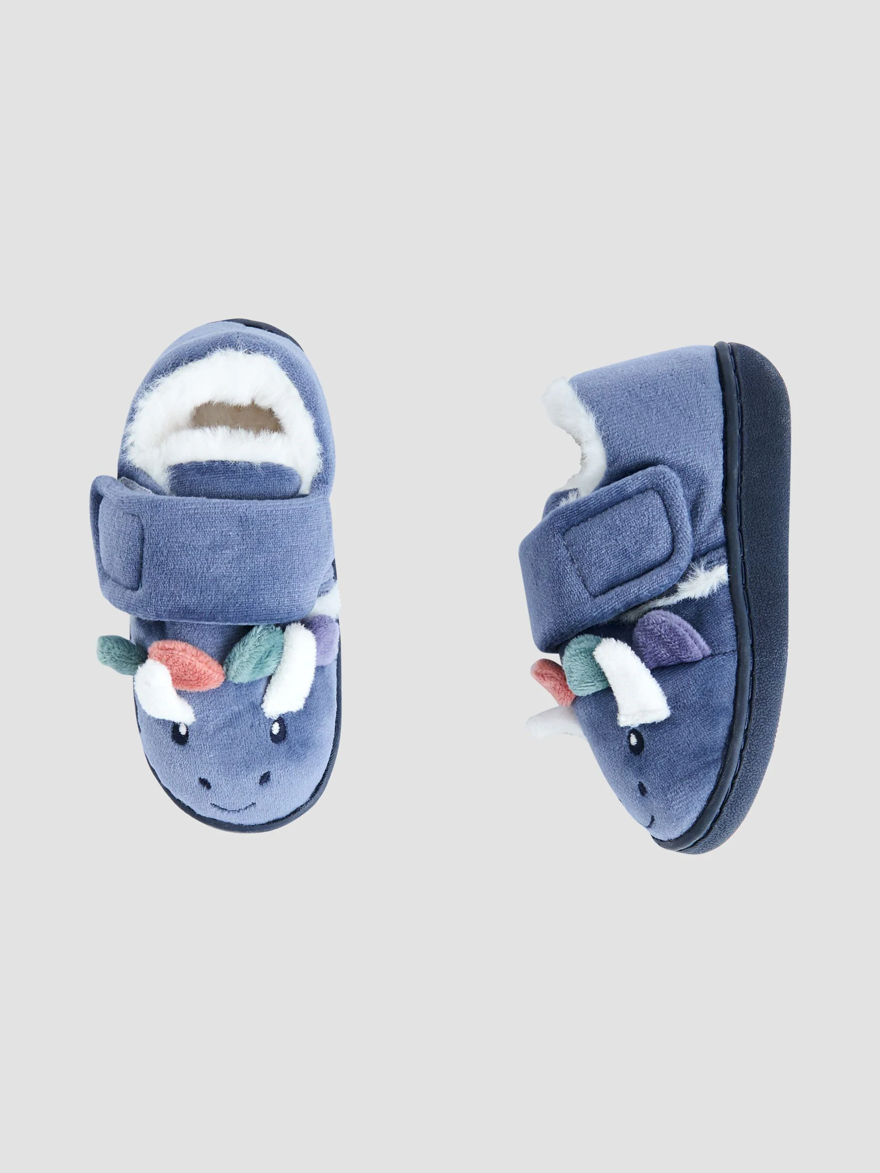Blauw met dinosaurus - JoJo Maman Bébé Slipper Shoe