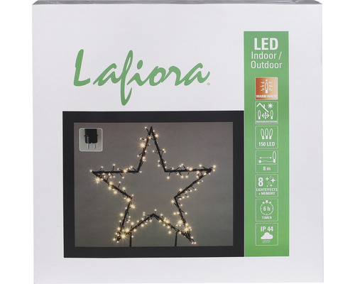 LED-decoratiefiguur Lafiora Star, 150 LED's, warm wit licht, inclusief timer en lichtscènebesturing