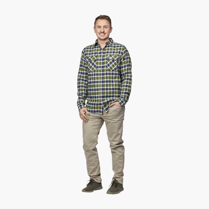 Flanellskjorte grønn, XL