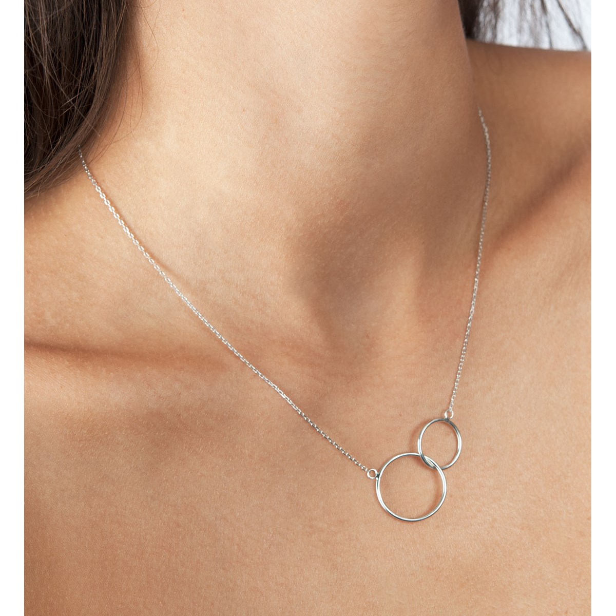 Collier en chaine pour femme 2 CERCLES - Lorenzo R