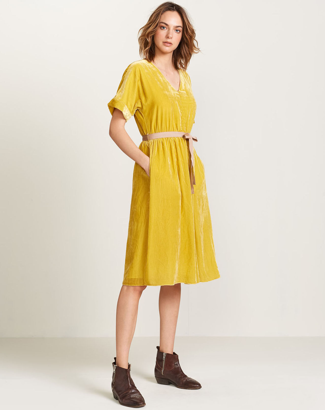 Bellerose Robe Hoek fluide jaune