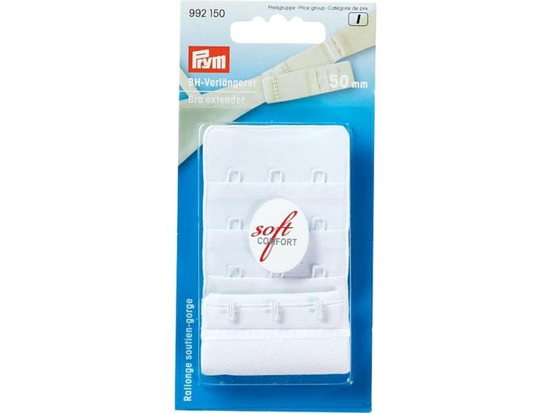 Prym BH-Verlängerung 50 mm, zum Einhaken, Weiss BH-Erweiterung zum Einhaken