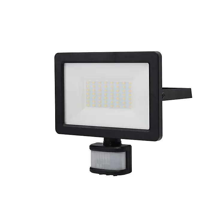 Projecteur LED à détection Lucan 3000lm 30W IP65 GoodHome noir