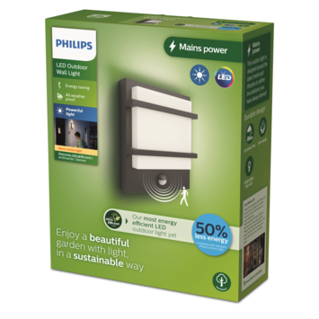 Philips buitenlamp Petronia LED met sensor antraciet 3,8W 800 lm