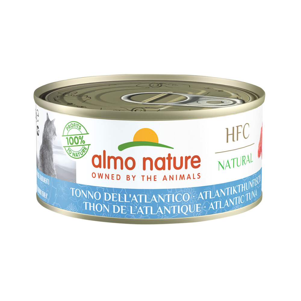 24x Almo Nature HFC Natural Kattenvoer Nat Blik Atlantische Tonijn150 gr
