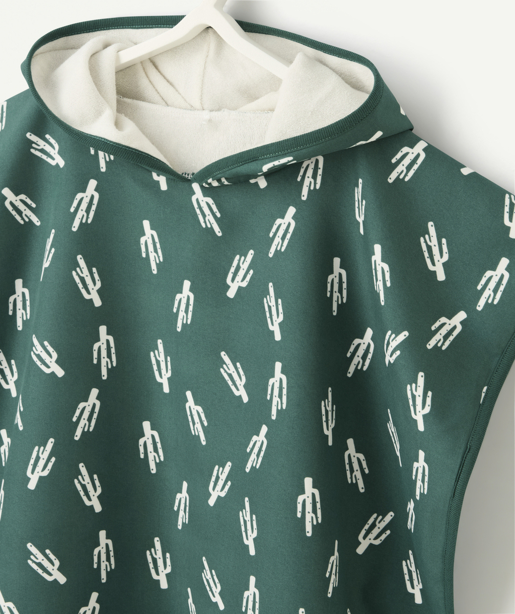 LASSIGSERVIETTE PONCHO BÉBÉ GARÇON ANTI-UV VERT AVEC IMPRIMÉ PALMIERS