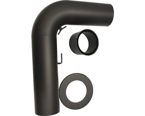 Kachelpijpset ø 150 mm zwart metallic zwart