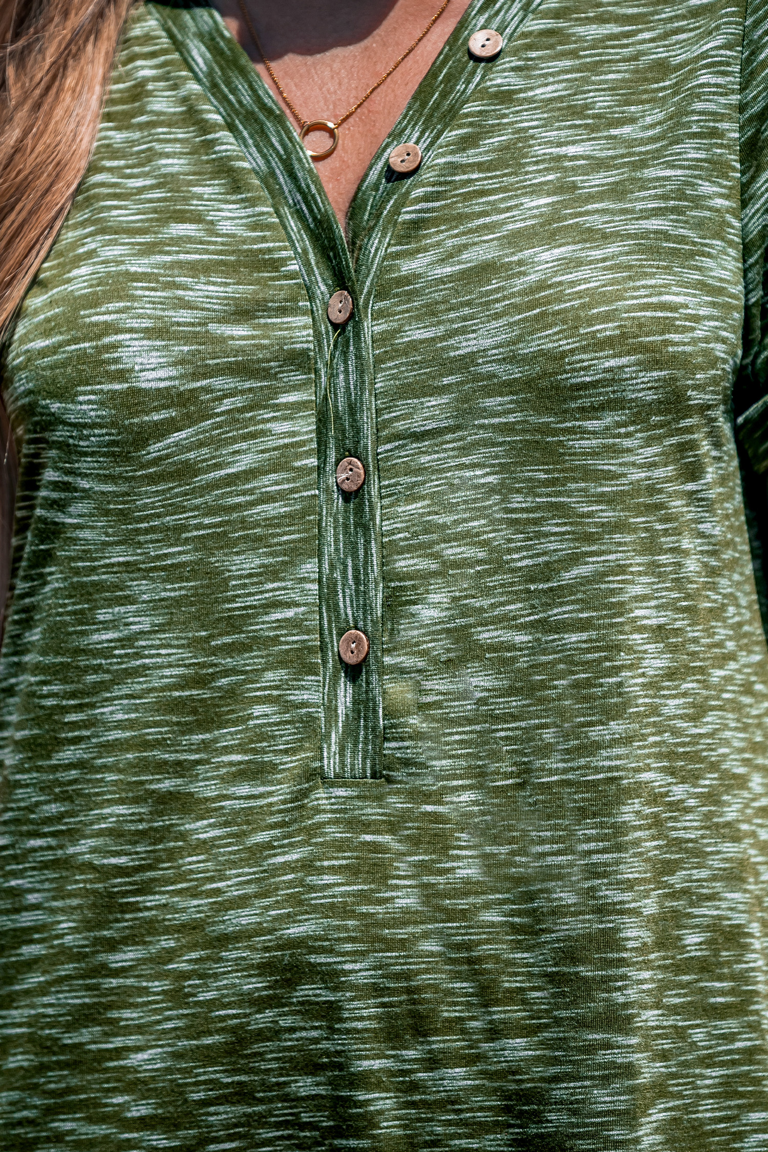 Robe chemise à demi-boutons en tricot flammé