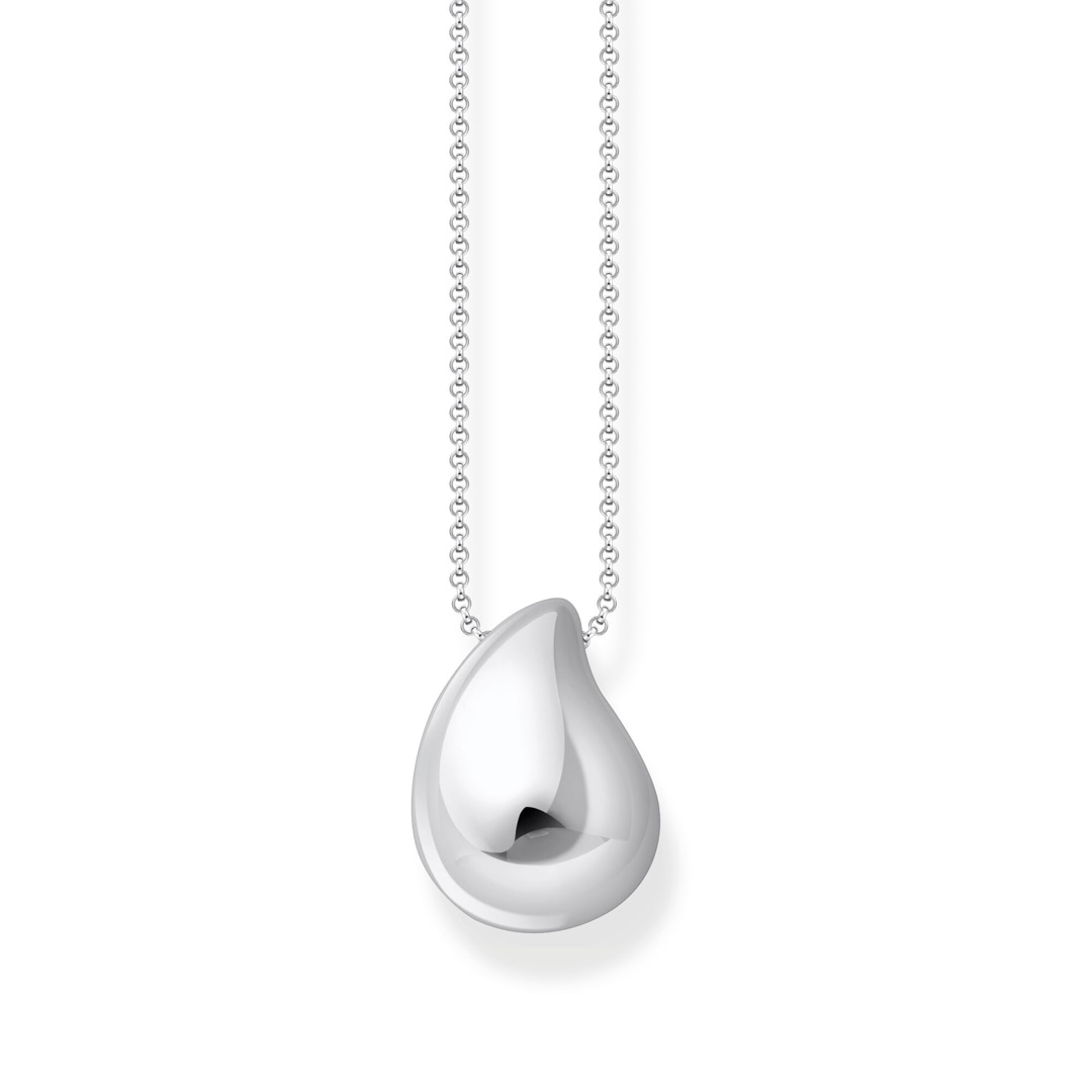 Thomas Sabo Bold Elegance Kette mit Anhänger in organischer Tropfenform Silber