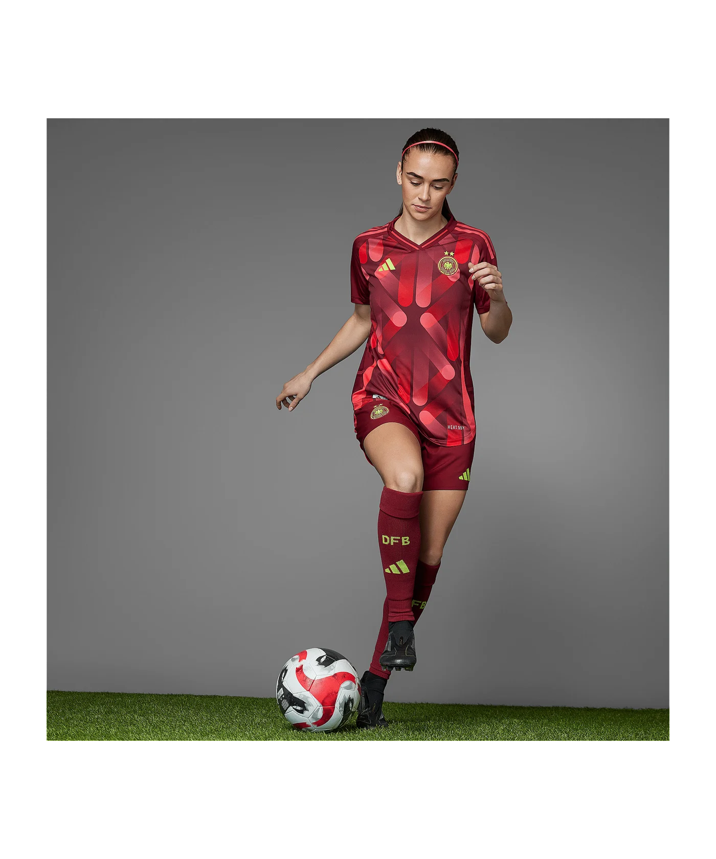 adidas Deutschland Auth. Trikot Away EM 2025 Damen Rot