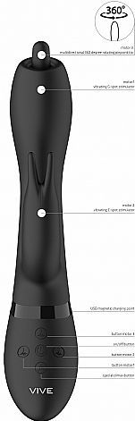 VIVE By Shots - Nilo - Pinpoint Rotating G-spot Rabbit - Black