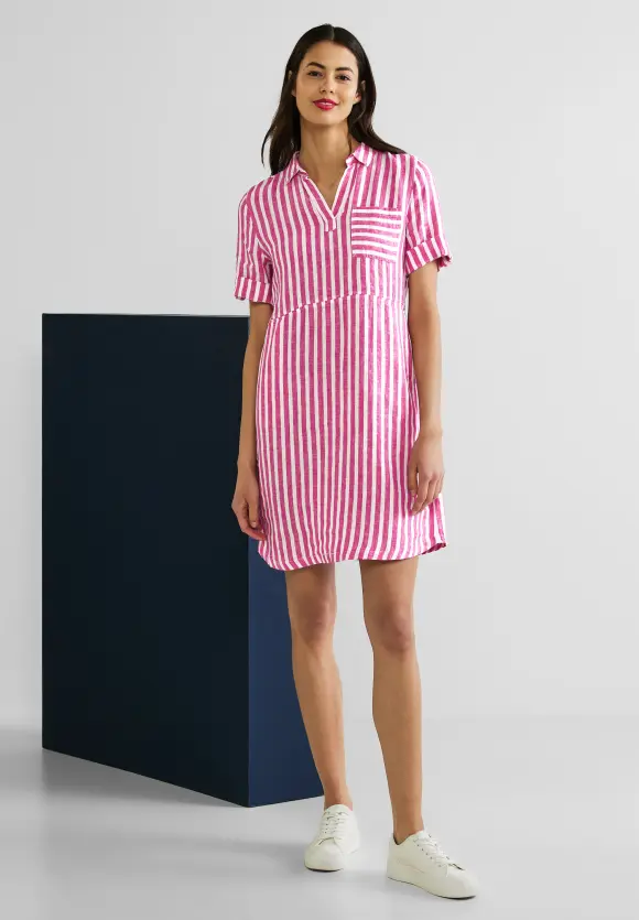 Leinen Shirtkleid - oasis pink