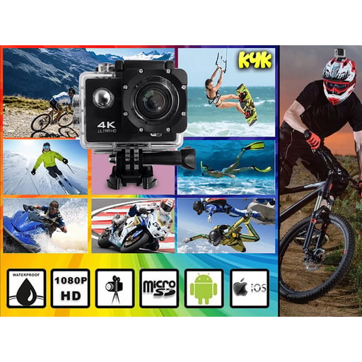 Câmera esportiva à prova d'água 4K