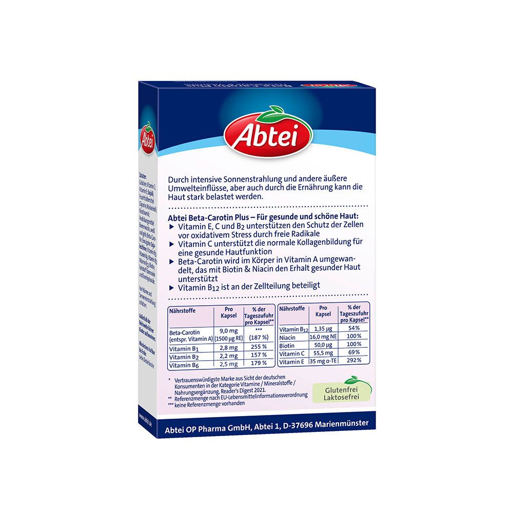 Abtei Beta-Carotin Plus Hautaktive B-Vitamine