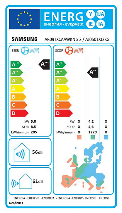 Pompe à chaleur air/air multisplit Samsung 5000W - Unité extérieure à faire poser