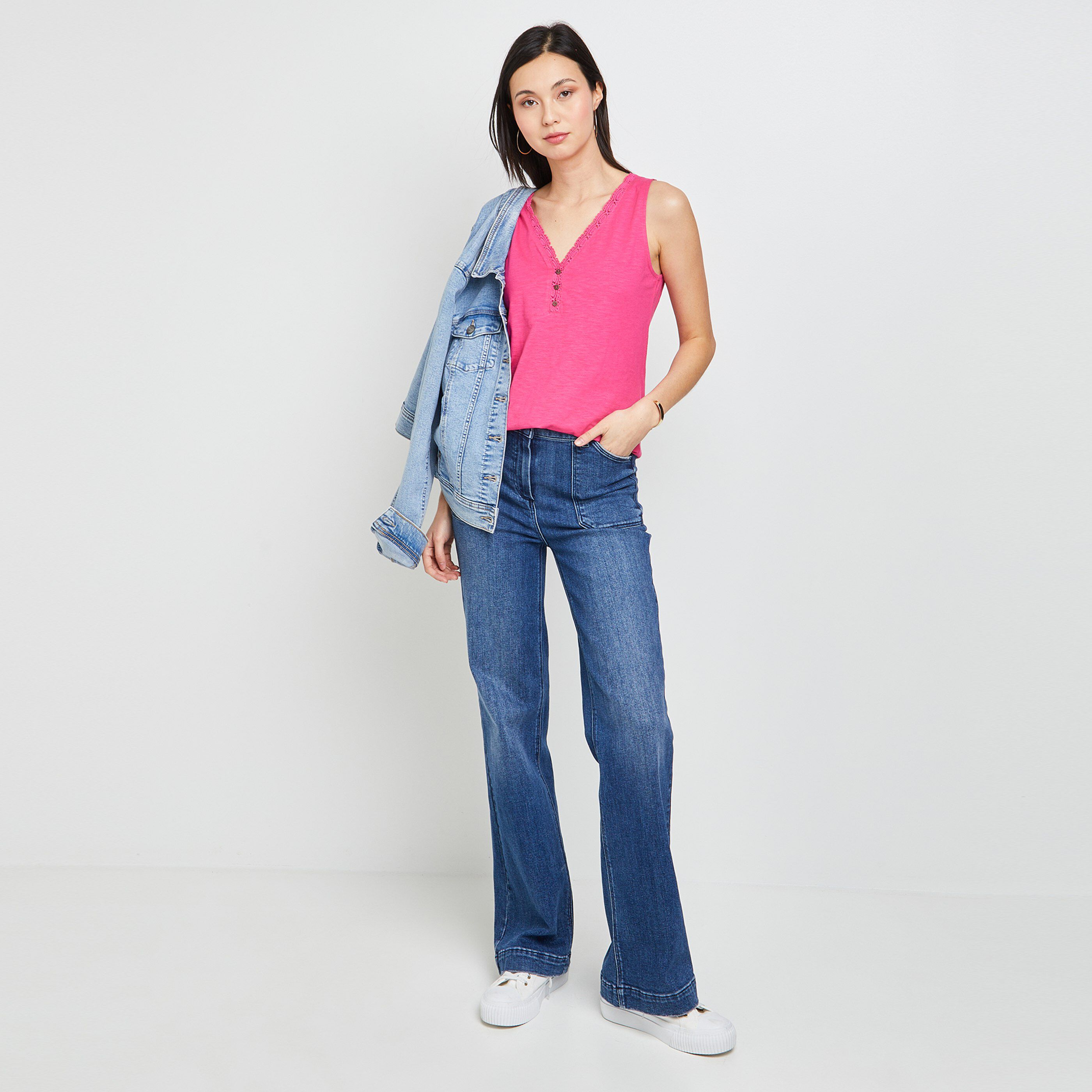 Débardeur uni femme - FUSHIA