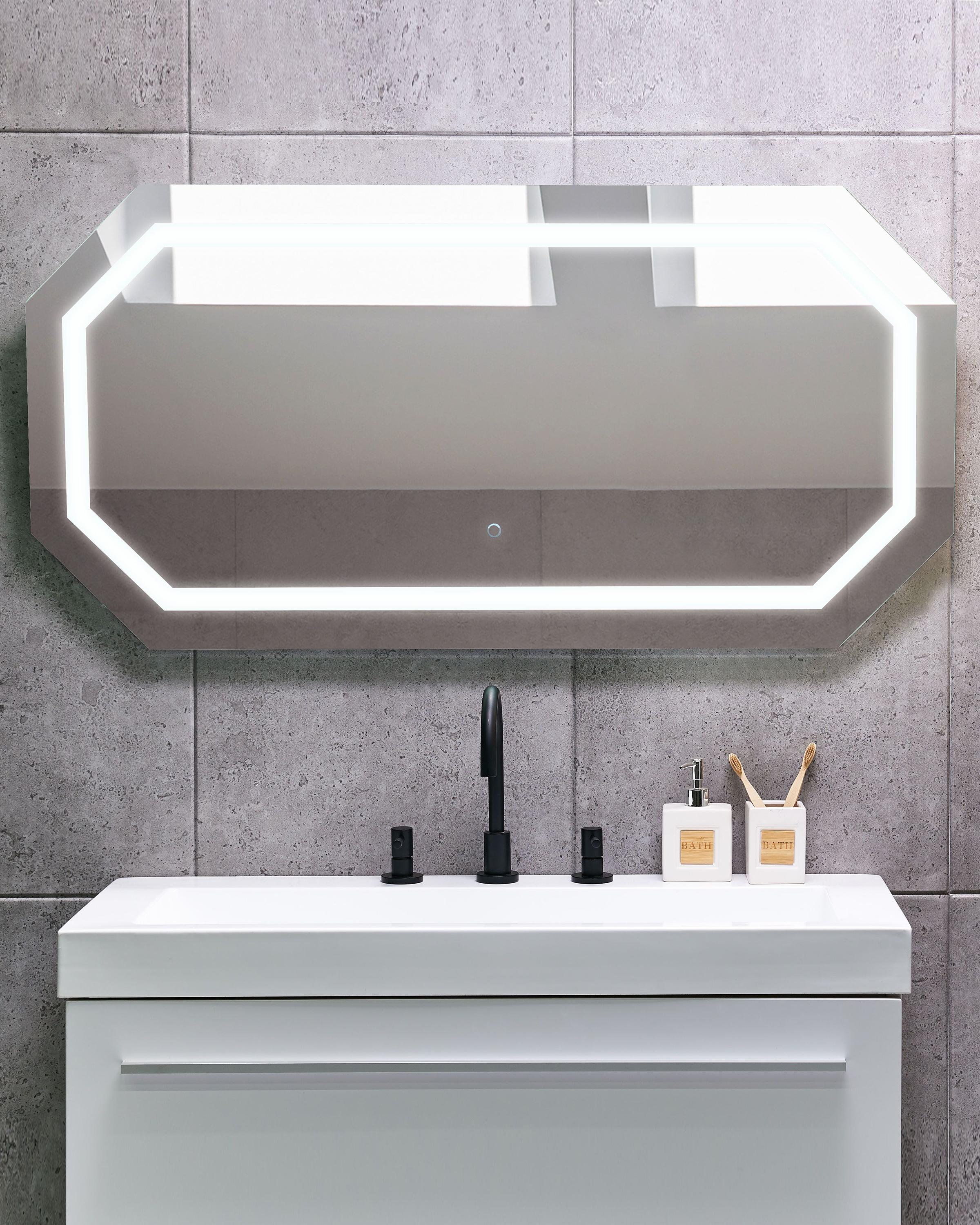 LED badkamerspiegel LOCMARIAQUER 120 cm 60 cm Zilver