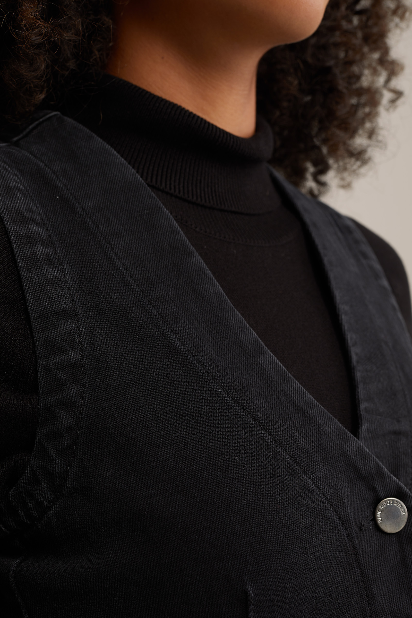 denim gilet Blue Ridge Zwart