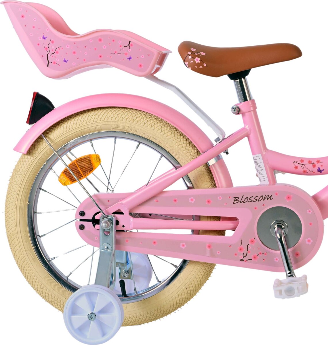 Volare - Børnecykel Med Støttehjul - 16'' Tommer - Blomster - Pink