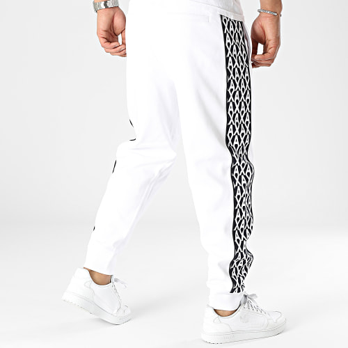Pantalon Jogging A Bandes 3RZPLA-ZJGFZ Blanc