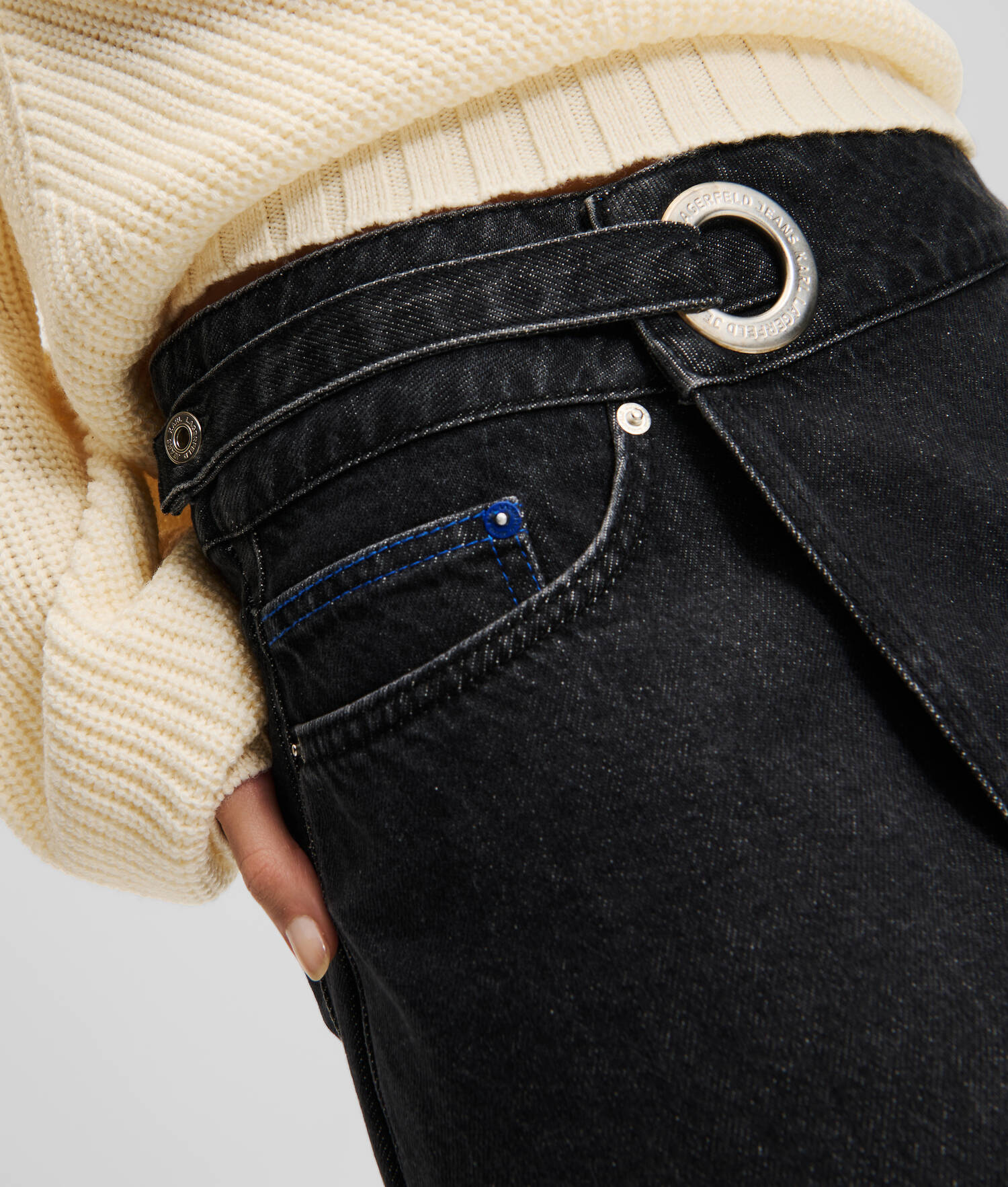 CHEMISE EN DENIM À ŒILLET KLJ