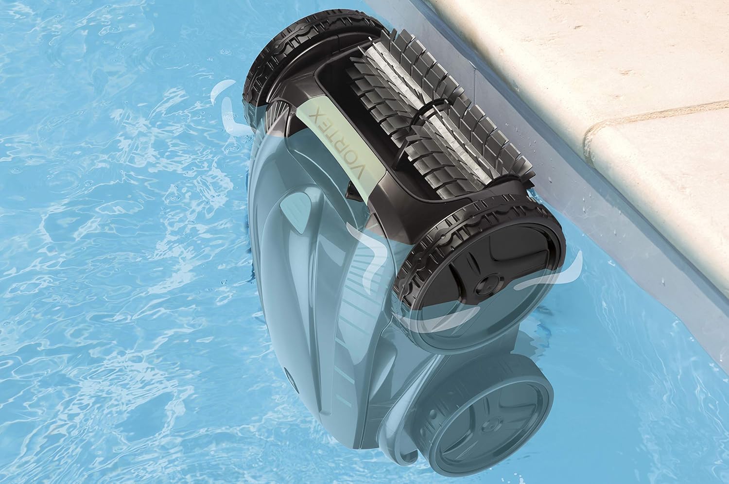 Zodiac Vortex AV34850 Robot nettoyeur autonome pour piscines jusqu’à 12 x 6 m, Nettoie le fond et le fond/parois, et est livré avec un charriot, couleur gris