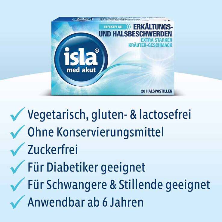 isla® med akut Pastillen, 20 St
