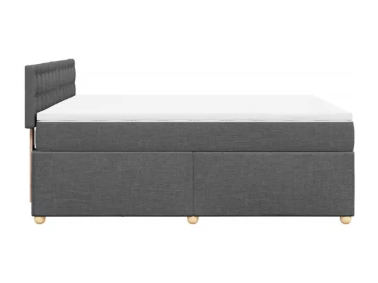 Sommier à lattes de lit avec matelas Gris foncé 160x200cm Tissu