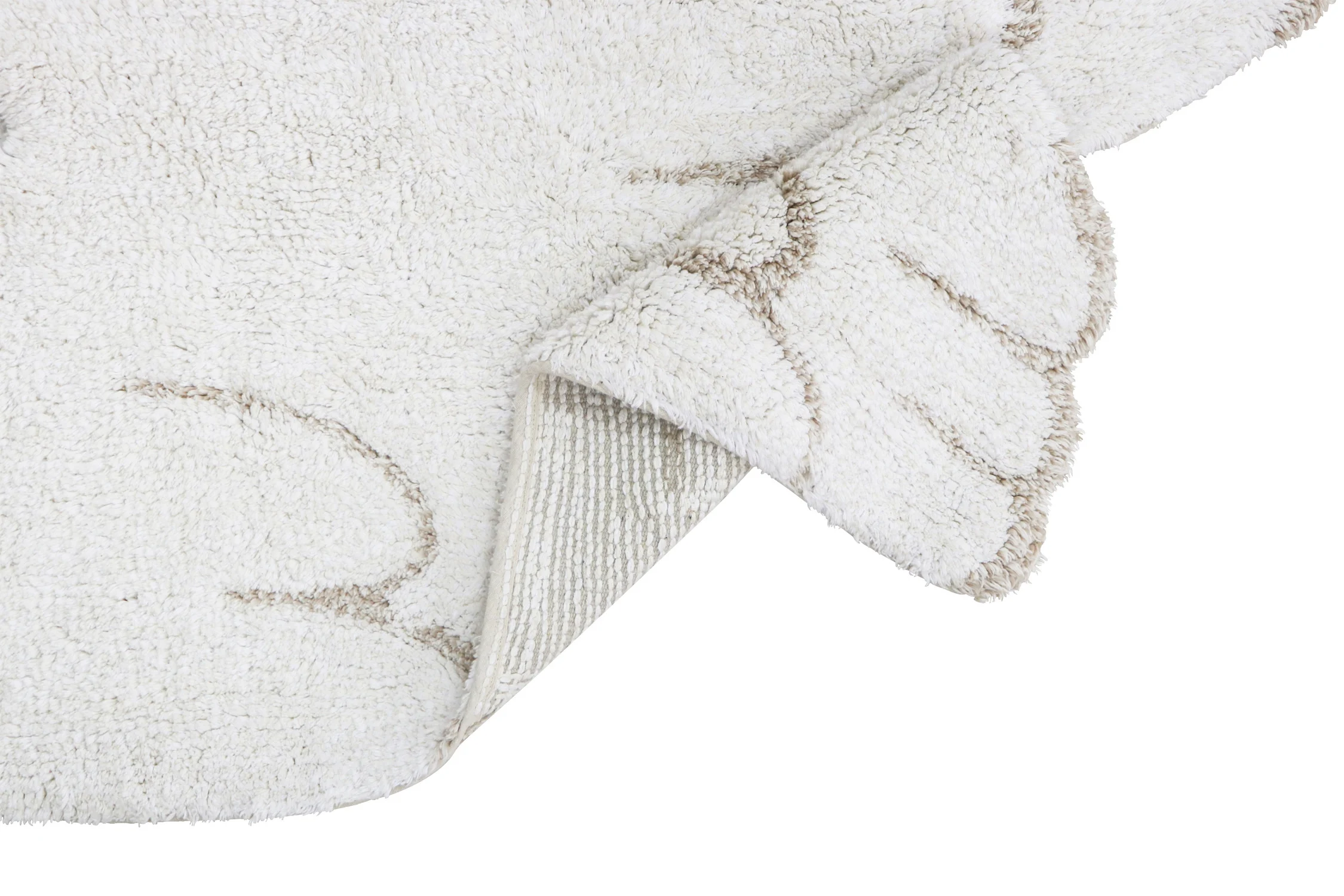 MINI-UNES - Tapis rectangulaire lavable en coton | Blanc