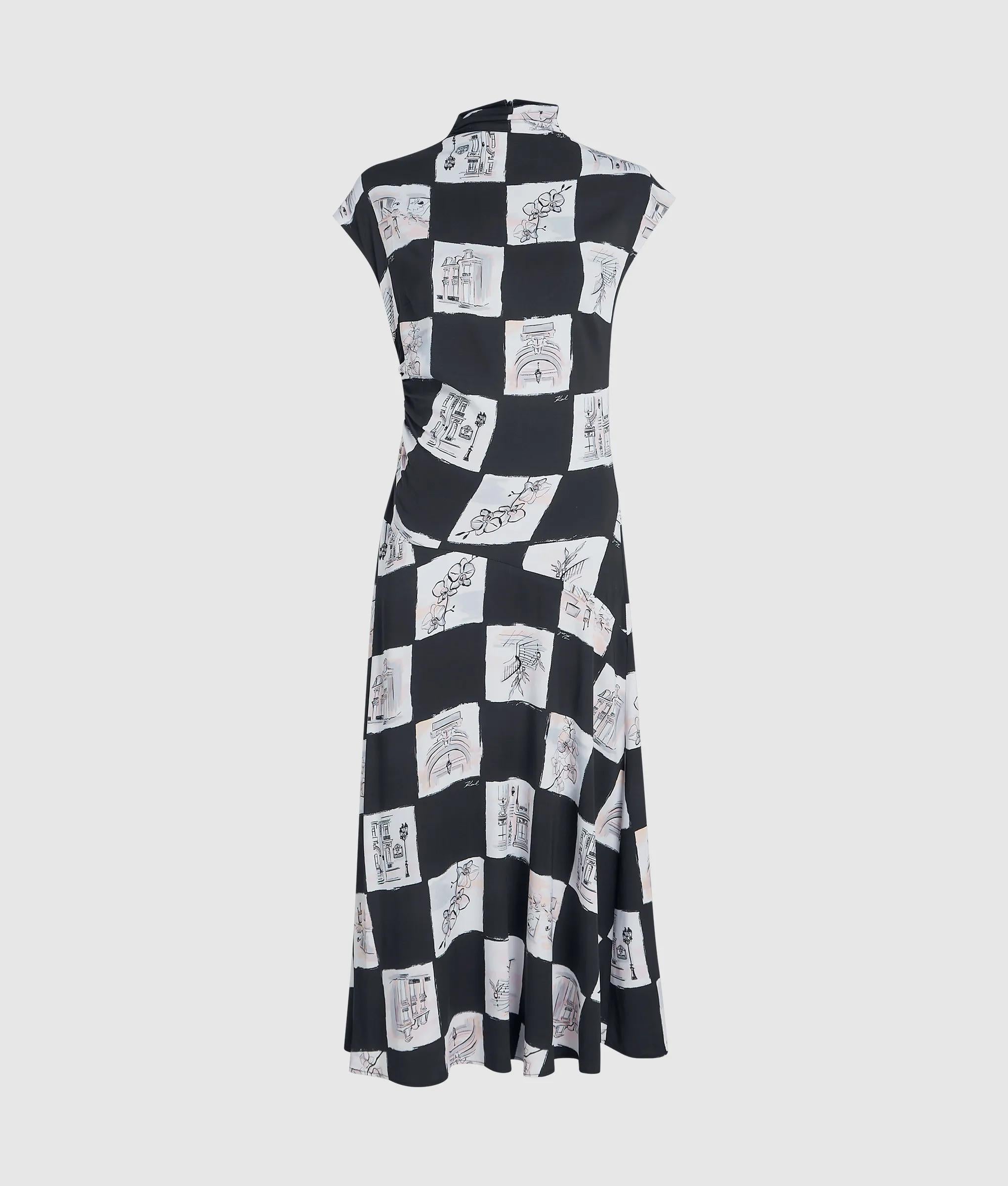 Midi-Jurk met hoge hals