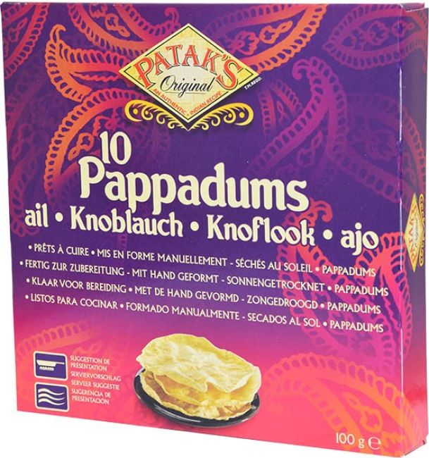 Patak's Pappadums Knoflook 100g