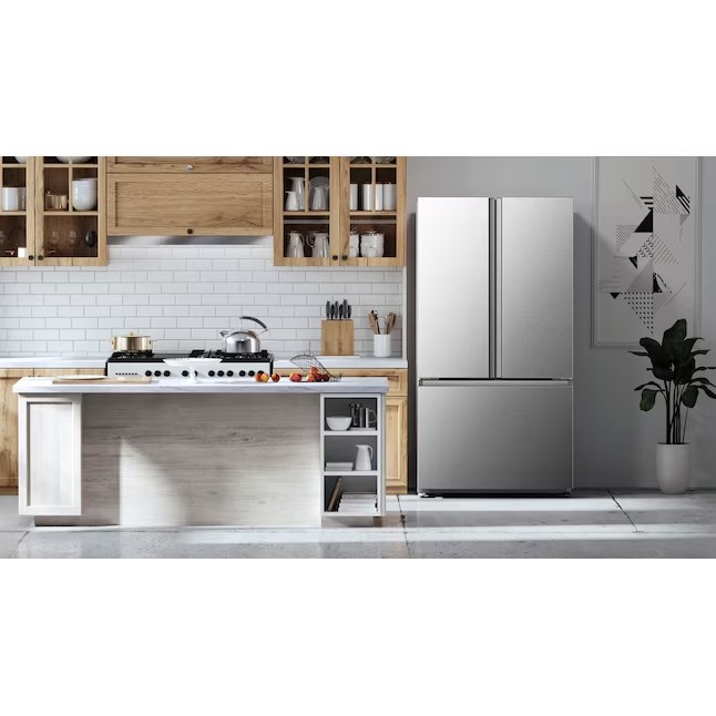 Refrigerador Hisense French Door de 26,6 pés cúbicos com máquina de gelo (aço inoxidável resistente a impressões digitais) ENERGY STAR