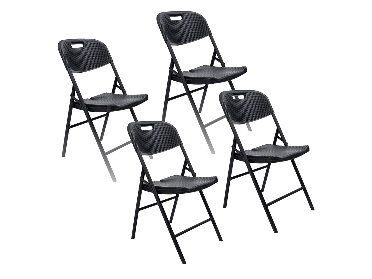 Skandika Masi set van 4 klapstoelen - Black