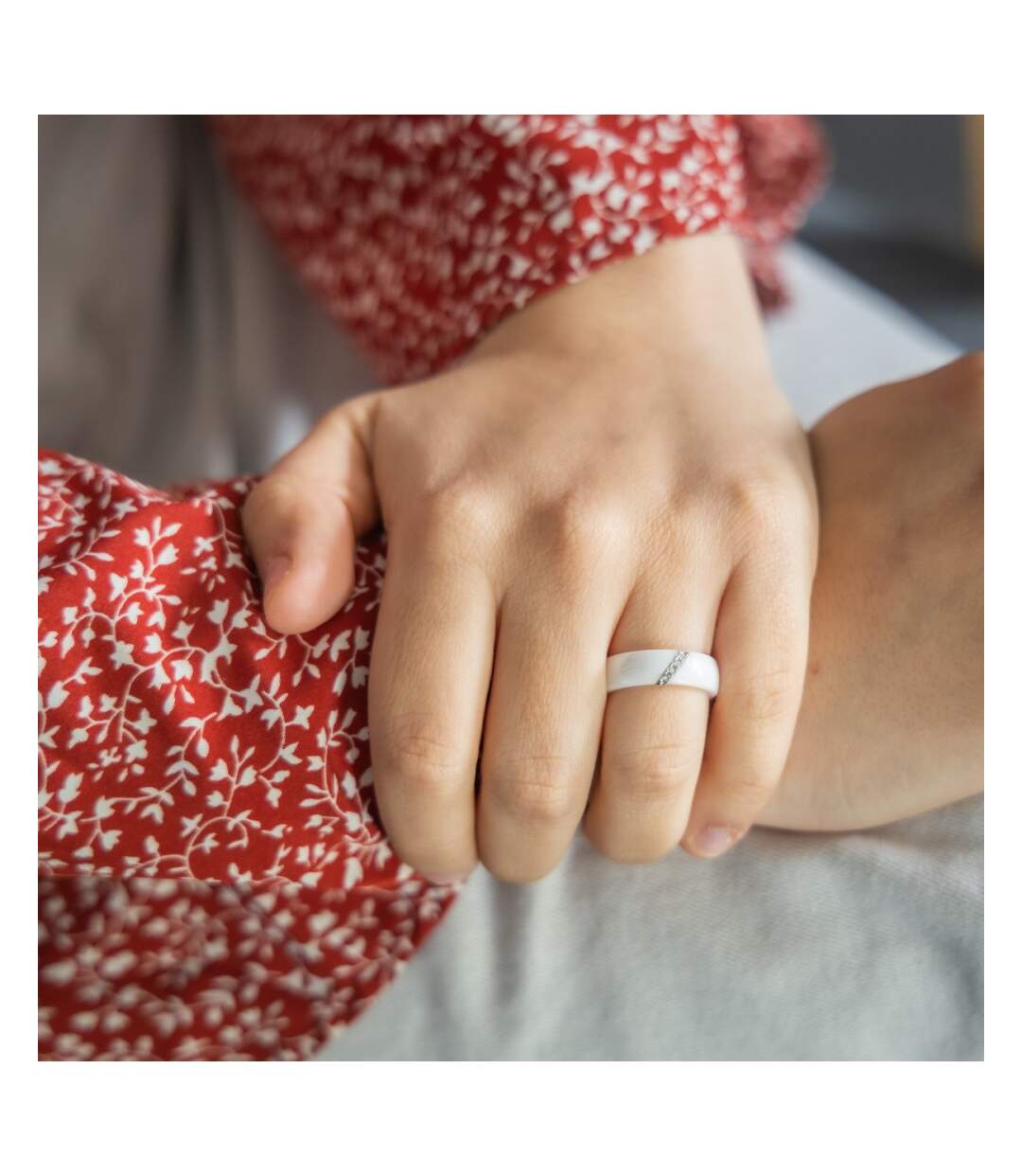 Coffret avec Bague Femme Céramique Ornée Zirconium