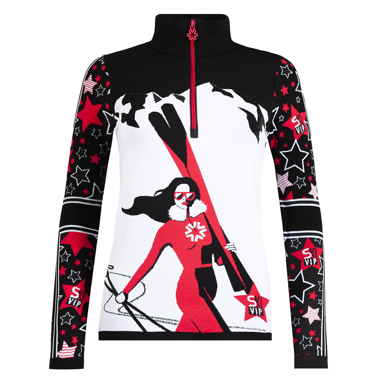 Newland Damen gestricktes Funktionsshirt AFRODITE black/red | Newland Skibekleidung Damen | Newland | N | Brands | XSPO-Fashion
