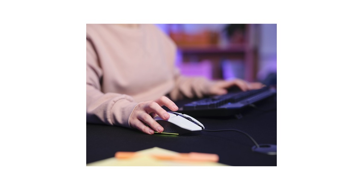 TrustGXT 109W Felox verlichte gaming muis  (Wit, RGB | 200 - 6400 dpi)