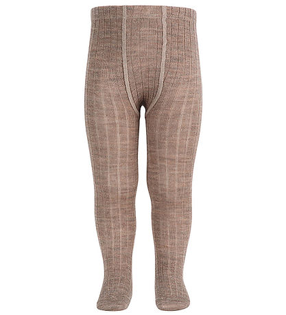 Condor Strumpfhosen - Rib - Wolle - Sand