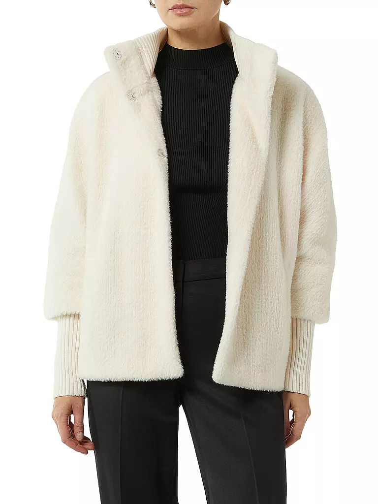 COMMA Jacke in Felloptik weiss
