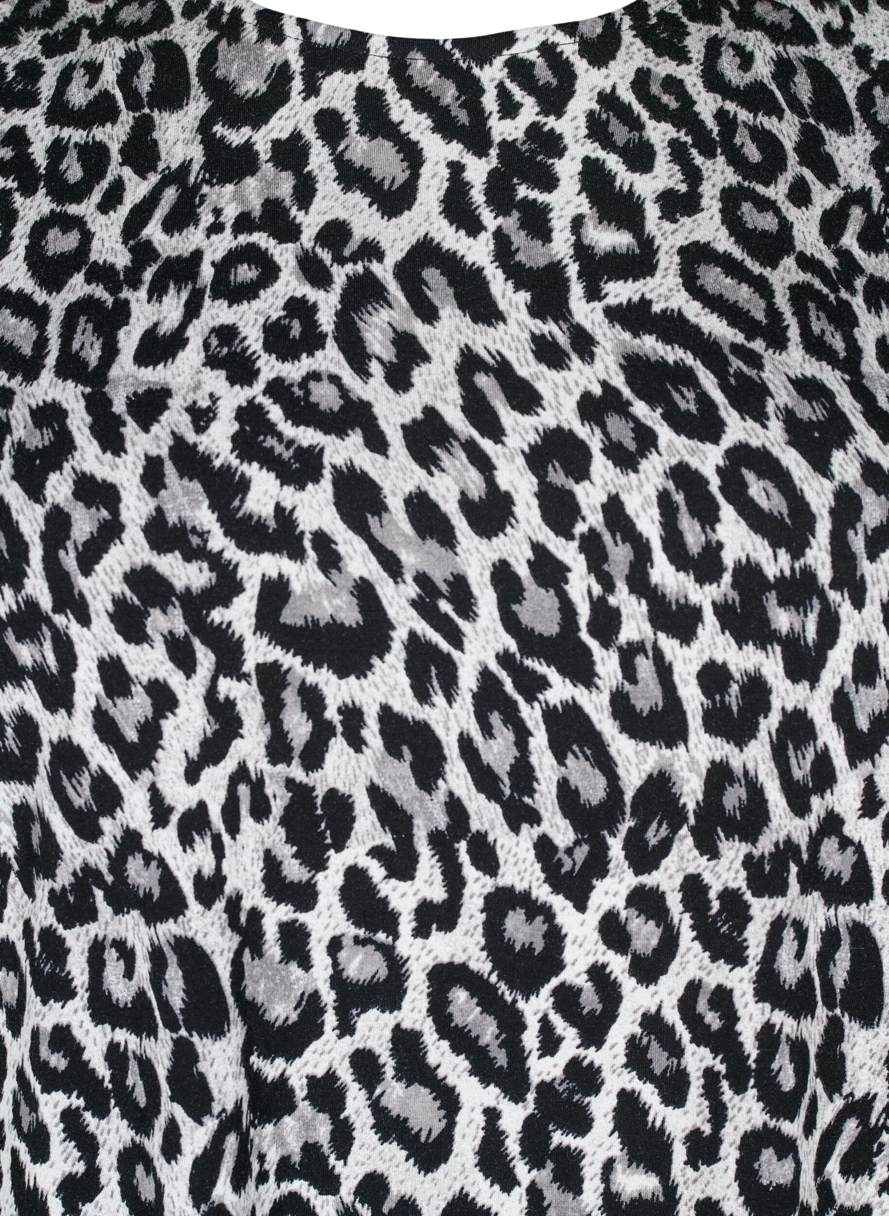 Langærmet bluse med leopardprint