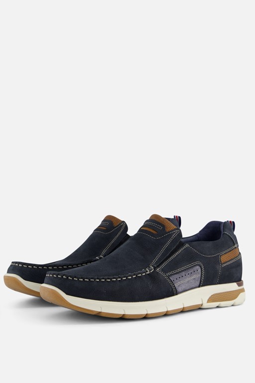Outfielder Instappers blauw Nubuck
