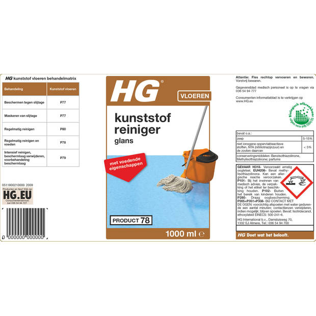 HG kunststofreiniger glans 1 L