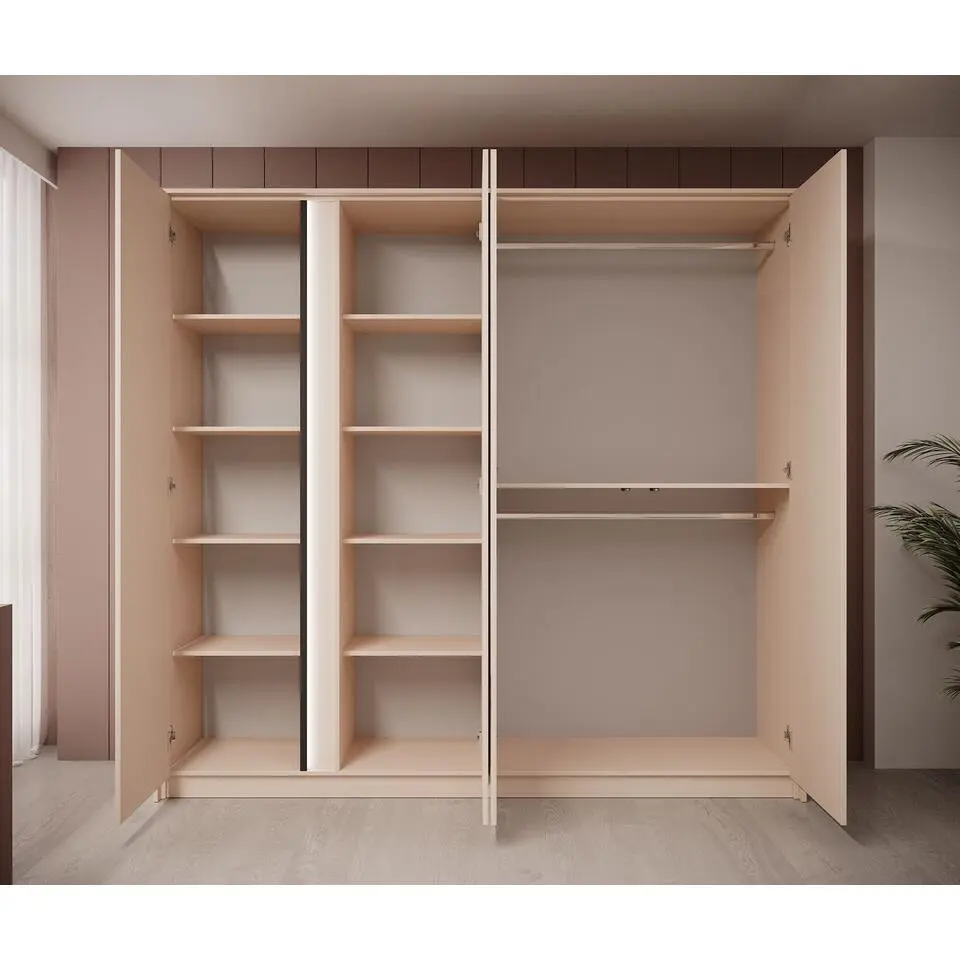 Meubella - Kledingkast Desert - Beige - 220 cm - Met spiegel