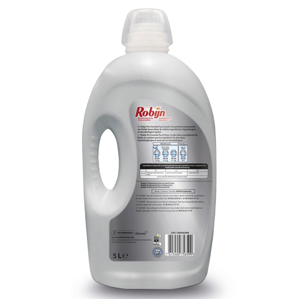 Robijn Professional Wasverzachter Puur & Zacht - 200 Wasbeurten Pro Formula5 liter