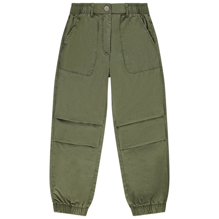 Pantalon battle en popeline pour fille - Vert