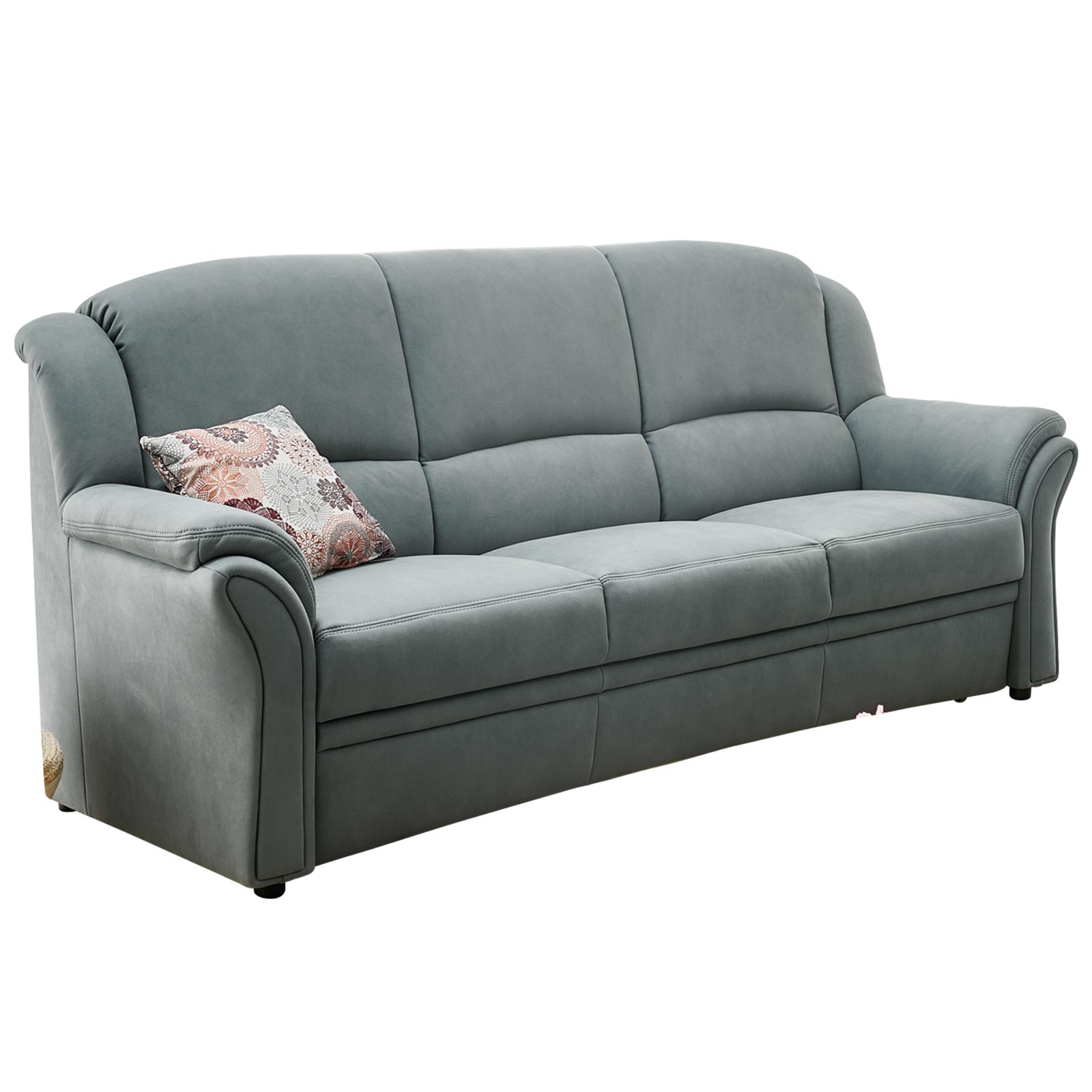 polsterpower 3-Sitzer-Sofa - grau-blau - Microfaser