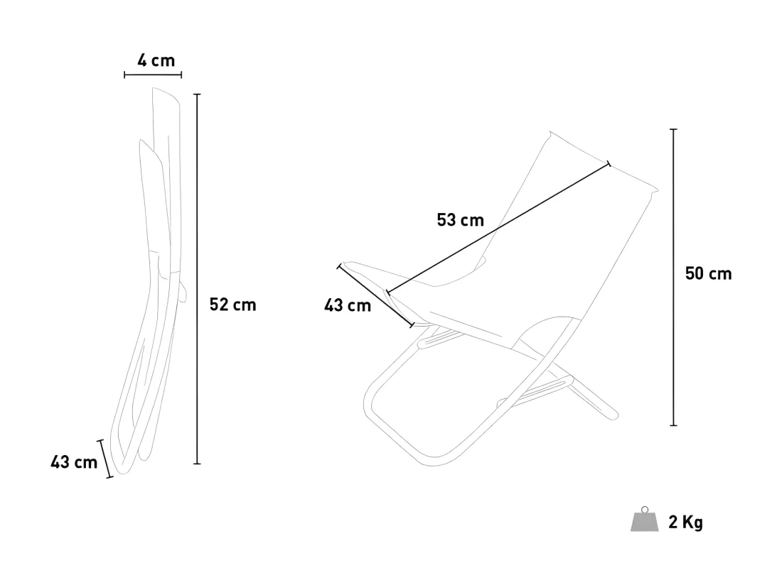 Chaise pliable portable de plage et mer légère et solide INLET