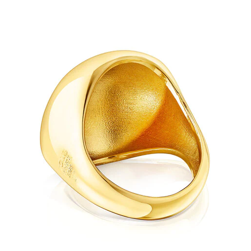 Anel com banho de ouro 18k sobre prata.