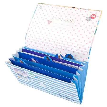Depesche Miss Melody Briefpapier in Fächermappe, Motiv 2 blau