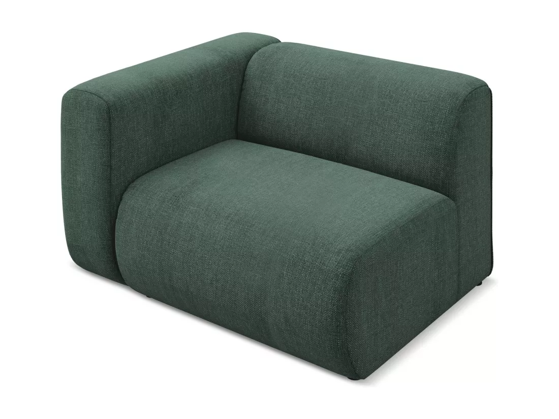 Module avec accoudoirs gauche en tissu chenille - vert - EKAHI